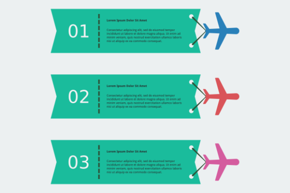 Airplane and Ribbon Infographic Template for Creative Projects
