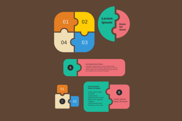 Flat Style Puzzle Infographic Template: A Versatile Design Resource for Visual Communication