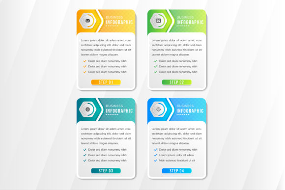 Rectangle Infographic Four Step: Clean Design for Visual Clarity